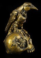 Steampunk Figurine - Raven on Skull