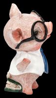 Lustige Schweinefigur mit Brille und Krawatte - Percy