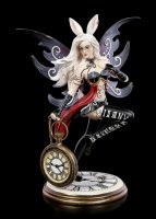 Rabbit and Clock Wonderland Fairy Figurine 