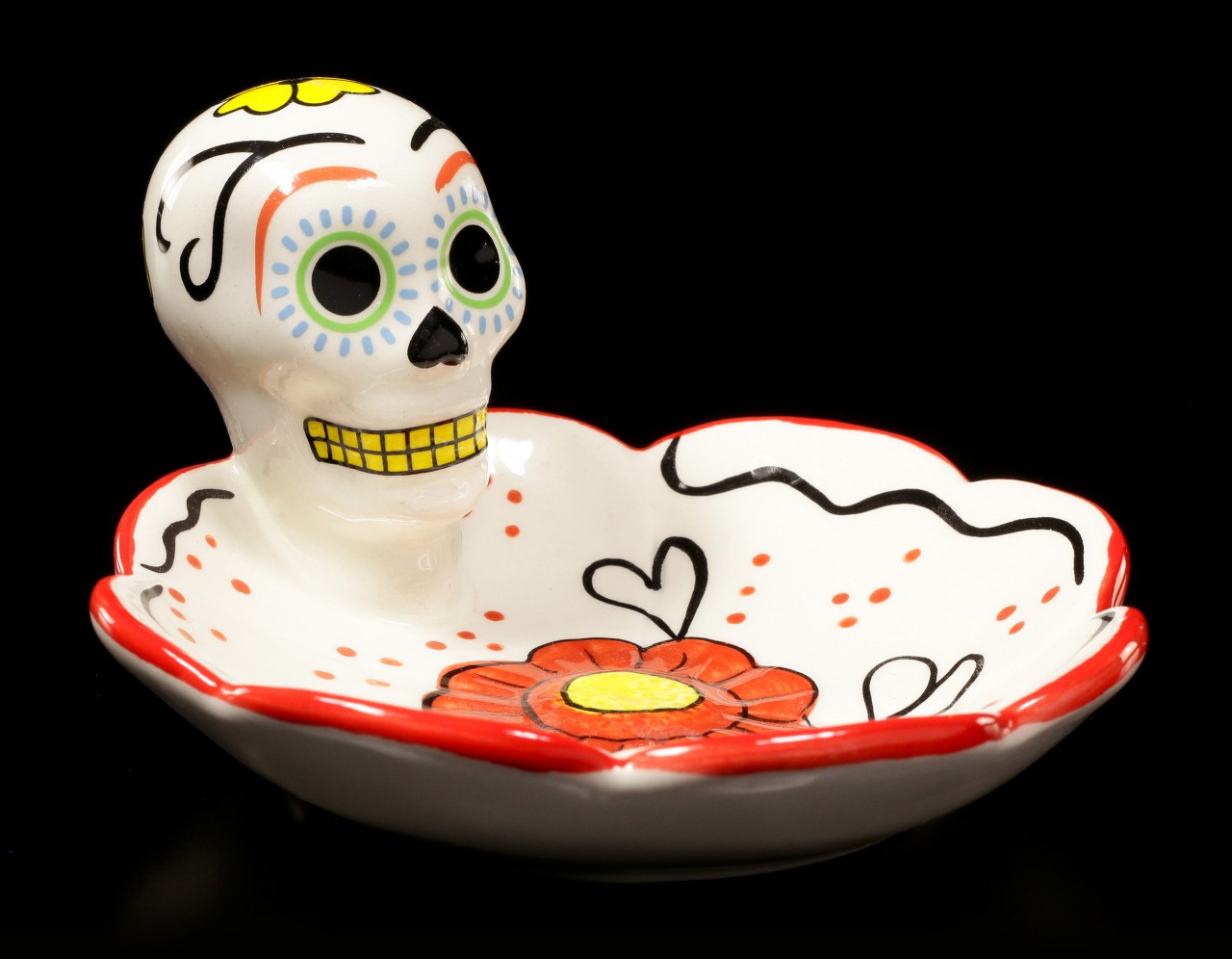 Skull Dish - Day of the Dead - red