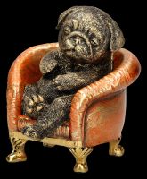 Bulldog Figurine - Puppy Sleeping on Armchair