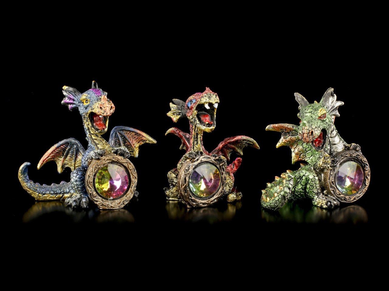 Dragon Figurines Set of 3 - Diamond Fever