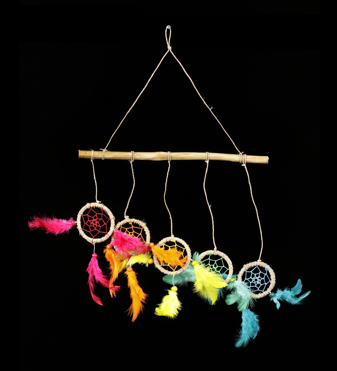 Colorfull Dreamcatcher on Wood