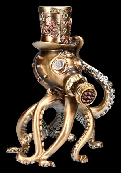 Kraken Figurine - Steampunk Octopus with Gas Mask