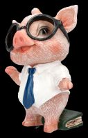 Lustige Schweinefigur mit Brille und Krawatte - Percy