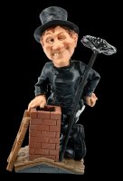 Funny Job Figurine - Chimney Sweeper on Roof