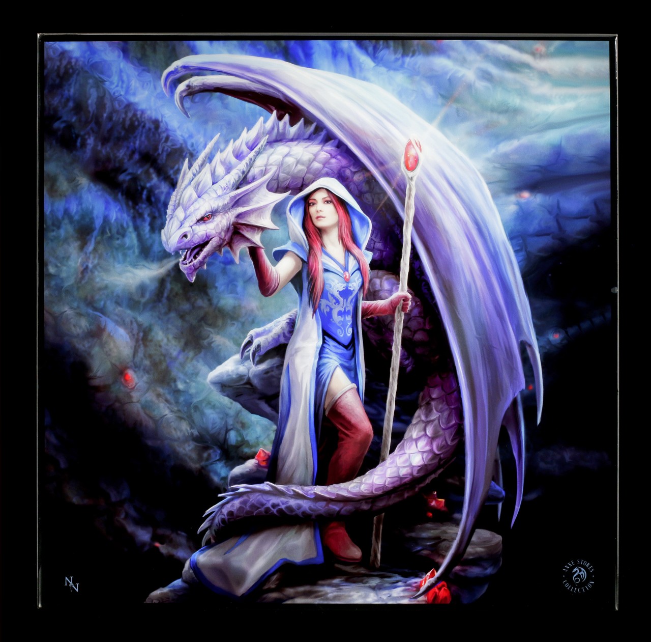 Großes Hochglanz Bild mit Drache - Dragon Mage