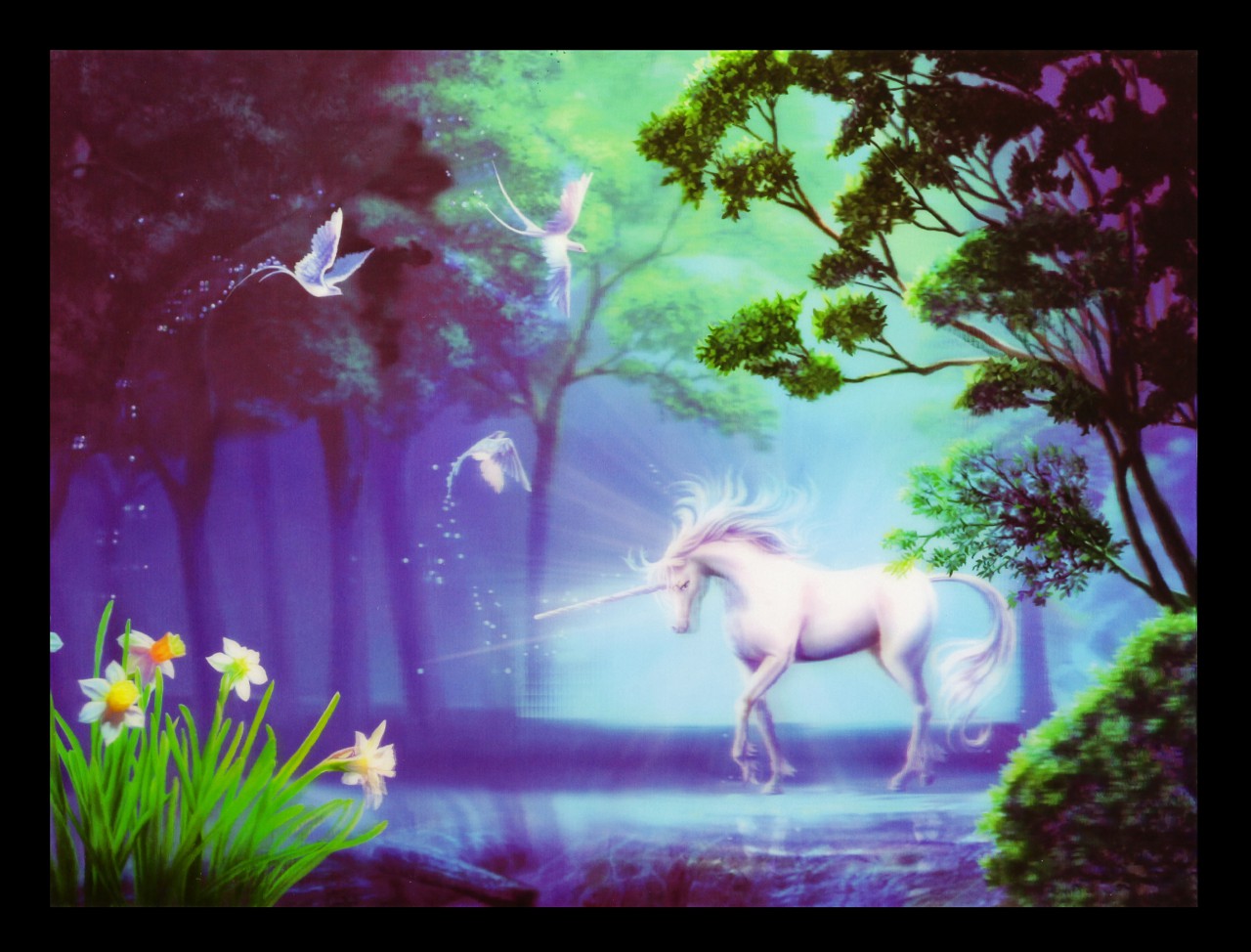 3D-Picture with Unicorn - Source of Life