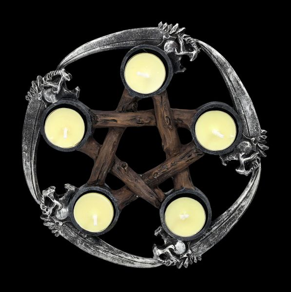 Teelichthalter - Sensen Pentagramm