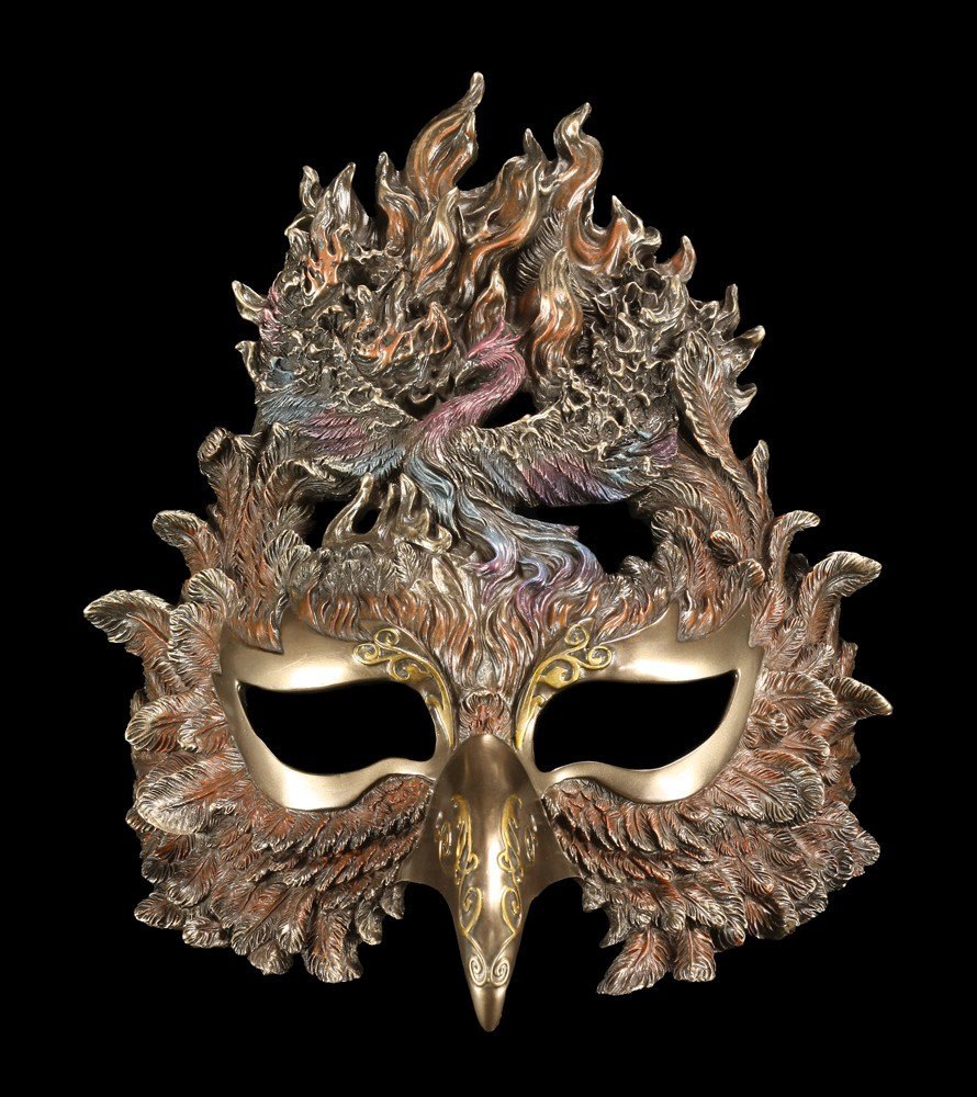 Venezianische Maske - Phönix erhebt sich aus Feuer