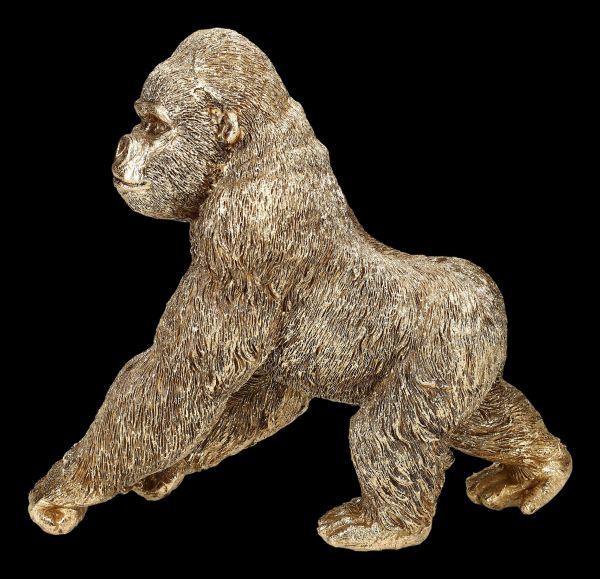 Gorilla Figurine gold coloured