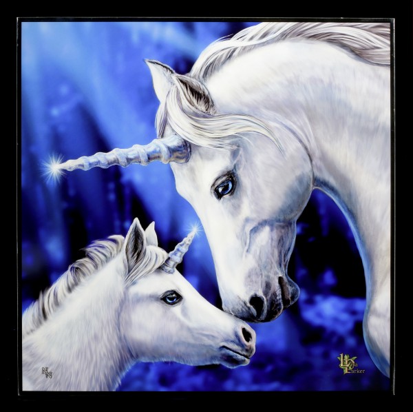 Large Crystal Clear Picture with Unicorns - Sacred Love