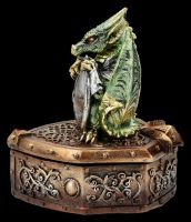 Dragon Jewellery Box with Shield – Hoard Protector Green
