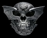 Totenkopf Figur mit Fledermaus - Bat Skull
