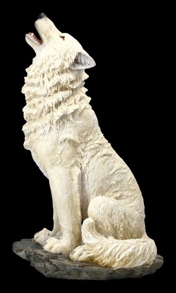 Wildes Rudel Wolf Figuren 4er Set Weiße Hunde Deko Geschenk 