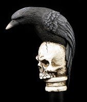 Walking Cane - Raven and Skull