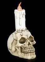 Totenkopf mit LED-Kerze