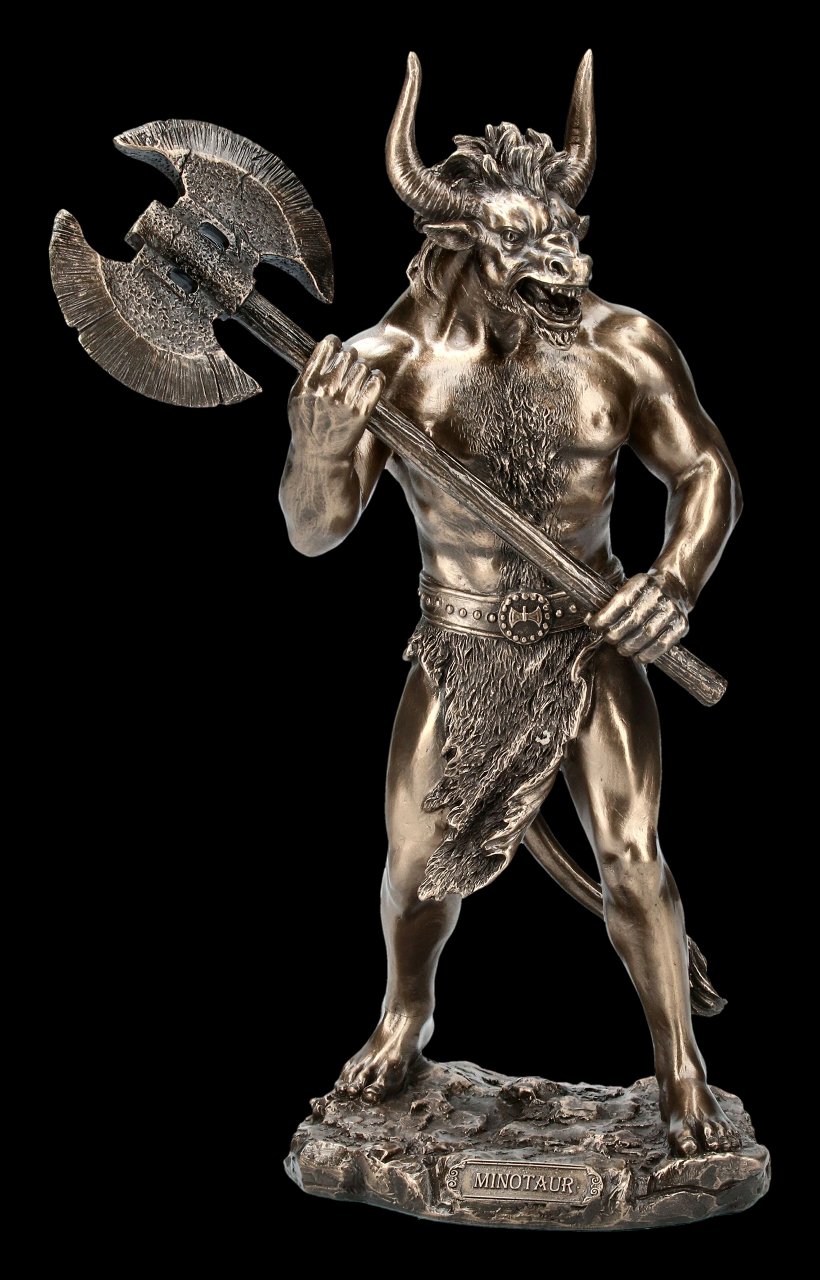 Minotaurus Figur mit Doppelaxt