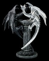 Dragon Figurine - Darkwhite on Pillar