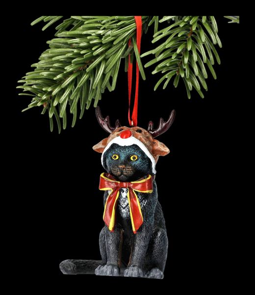 Christmas Tree Decoration - Cat as Reindeer