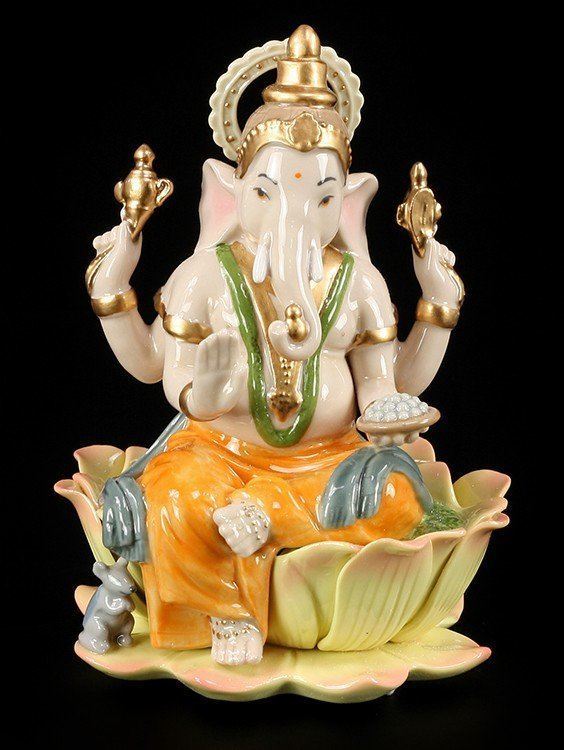 Colored Ganesha Figurine - Porcelain