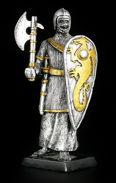 Small Knight Figure with Axe and Pavis