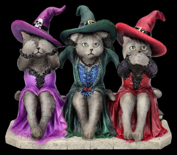 Katzenfigur - Drei weise Hexenkätzchen
