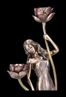 Jugendstil Kerzenhalter - Frau mit Lotus