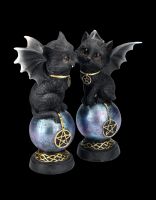 Vampire Cats Figurine Set of 2 on Crystal Ball