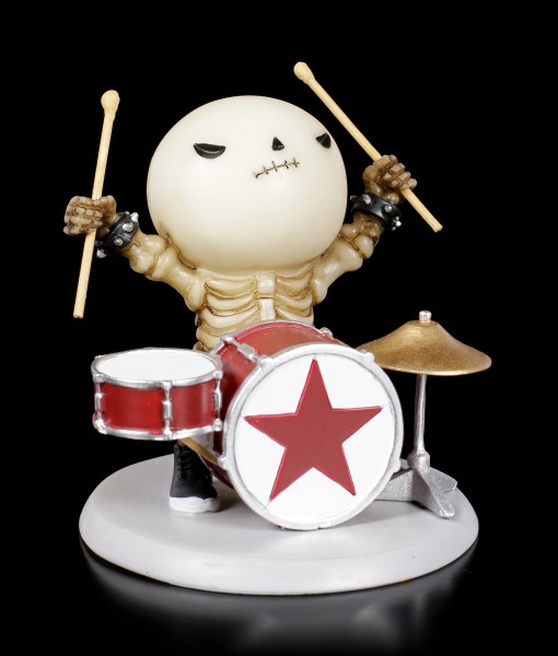 Skelett Figur - Rockstar Lucky am Schlagzeug