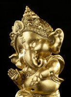 Dancing Ganesha Figurine - gold-colored