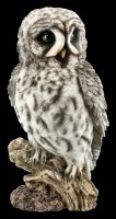 Great Gray Owl Figurine on Perch - large