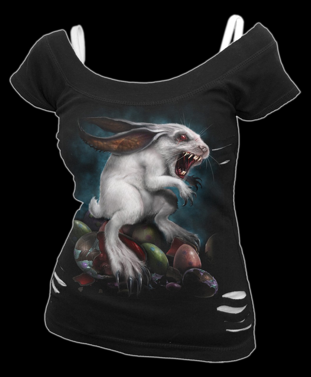 2in1 Damen Fantasy Shirt - Rabbit Hole - Horror Hase