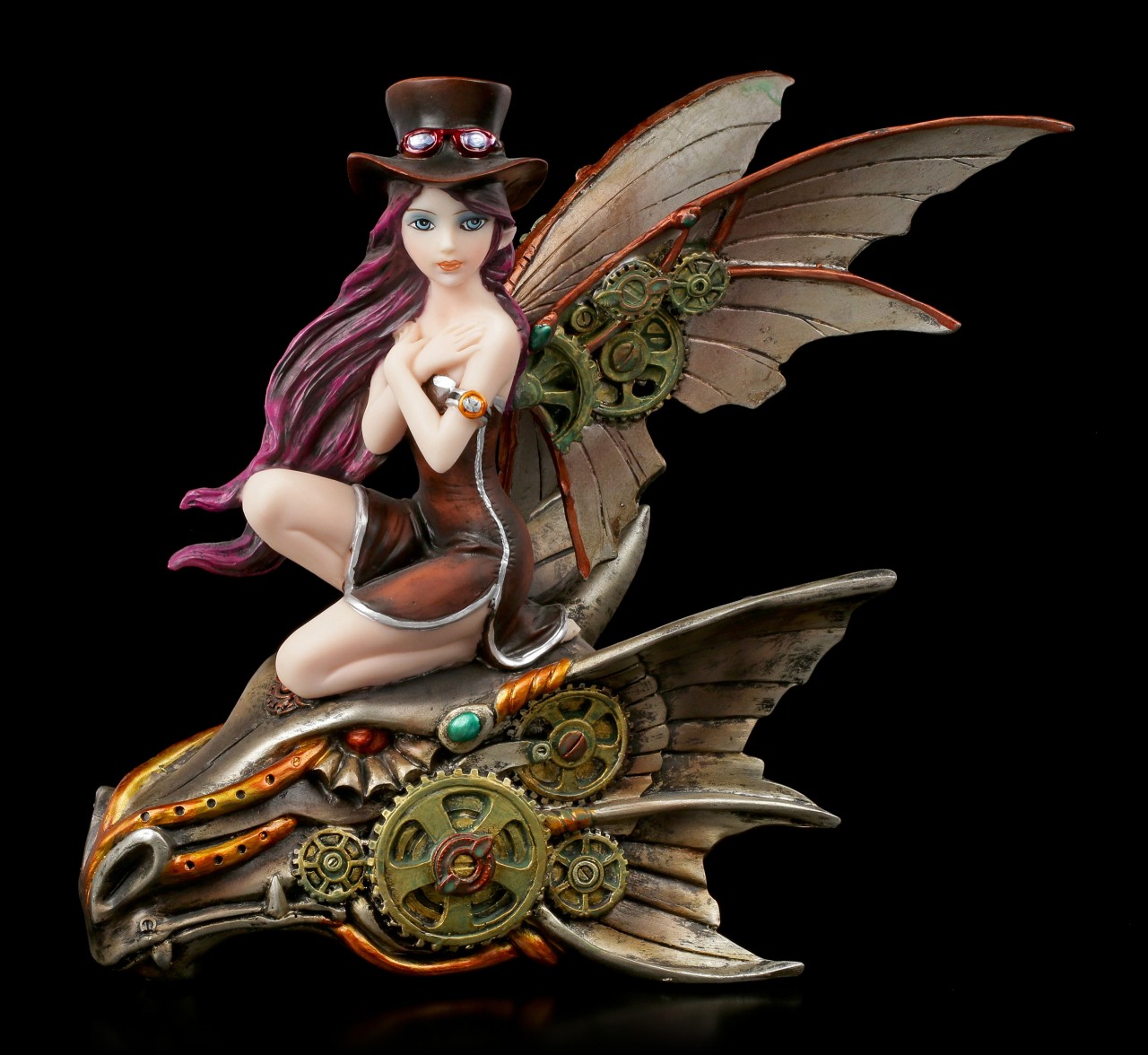 Steampunk Elfen Figur - Tatanka auf Drachenkopf