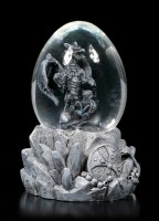 Drachen in Eiern Schneekugel 3er Set Deko Figuren Dragon Egg Statue 