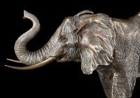 Large Bull Elephant Figurine