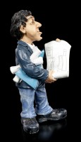 Funny Jobs Figurine - Architect with Construction Plan