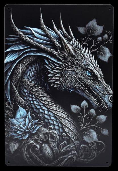 Metal Sign - Blue Rose Dragon