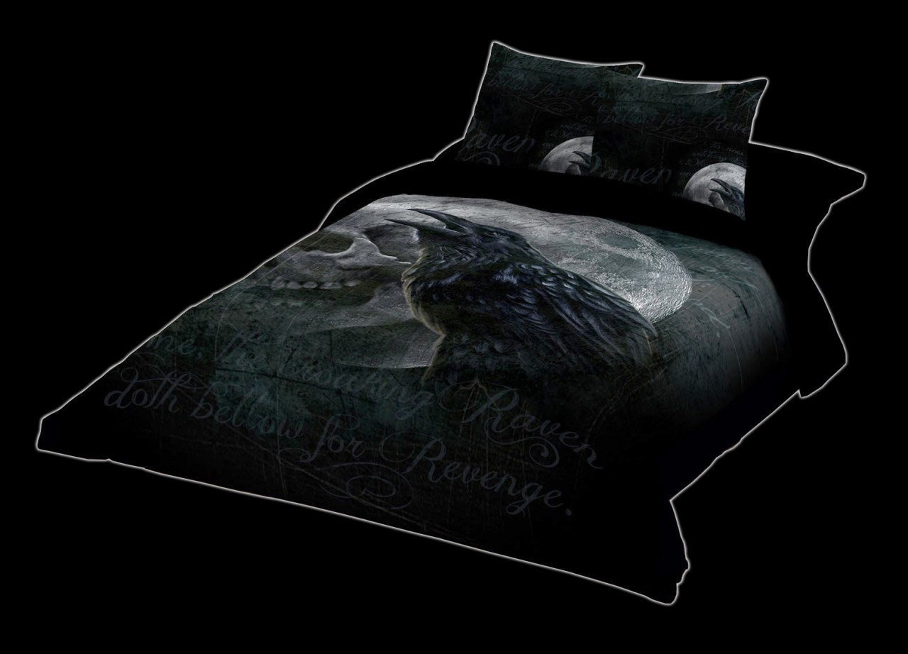 Raven Curse- Alchemy Double Bed Duvet Set with Gothic Raven