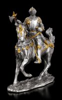 Pewter Knight Figurine on Horse with Axe