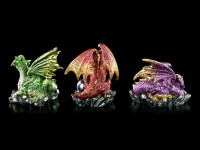 Dragon Figurines Set of 3 - Watching their Hoard