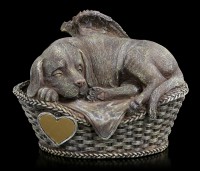 Animal Urn - Dog Angel with Gravure Plate Stonelook