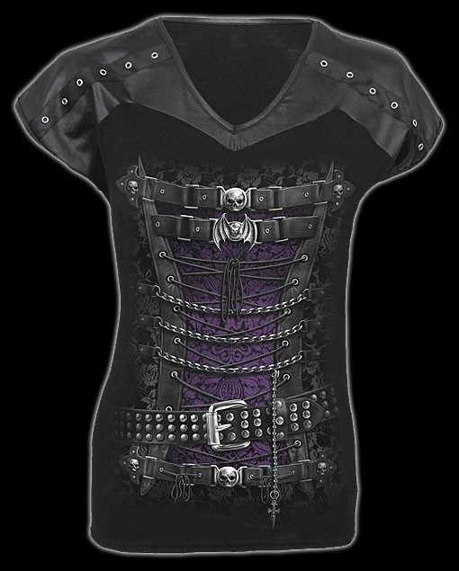 Damen T-Shirt Gothic - Waisted Corset
