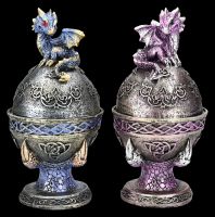 Dragon Boxes Set of 2 - Faberge Egg blue-purple