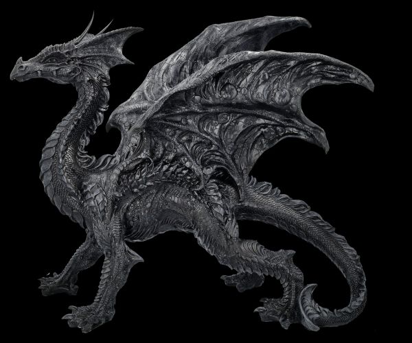 Drachenfigur groß - The Black Dragon