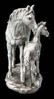 Mare and Foal Family Scene - Antique Silver