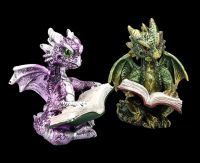 Dragon Figurines Set of 2 Reading a Book