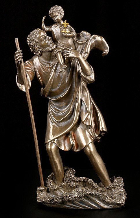 Saint Christopher Figure - bronze