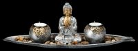 Buddha Figur - 2er Teelichthalter Deko Set