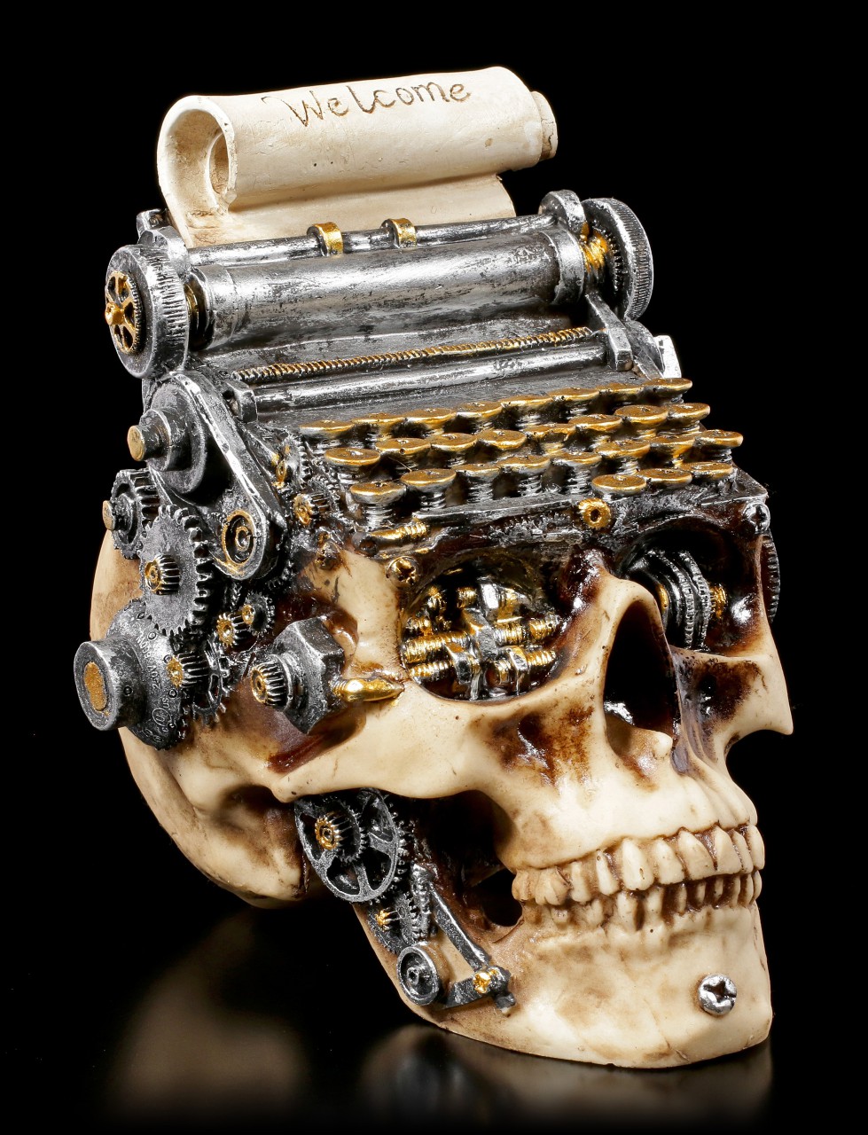 Steampunk Skull Typewriter - Welcome